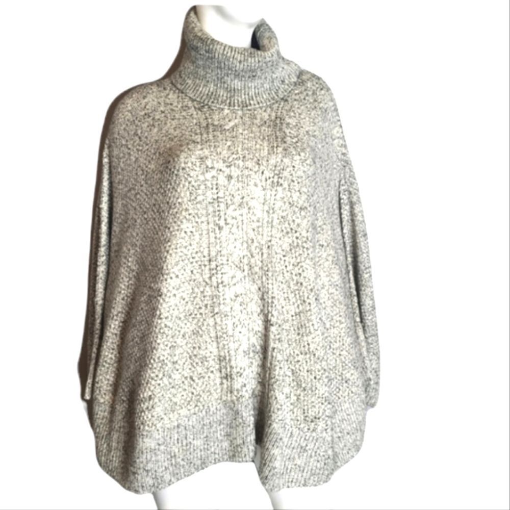 Brixon Ivy Gray Turleneck Shawl Sweater Women’s Size Medium